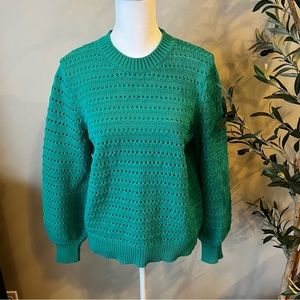 J. Crew Balloon Sleeve Pointelle Sweater